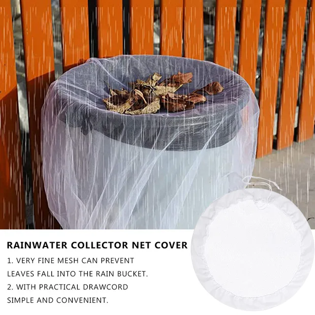 2Db Vízgyűjtő Vödrök Borító Rovarok Megelőzésével Protector Esőhordó Háló Tartsa Tisztán A Húzózsinór Kerti Készletekkel - Image 2