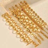 Chunky Bold Toggle Bracelets for Women, Stainless Steel OT Buckle Link Chain Bracelet Gold Plated Tarnish Free - Image 3