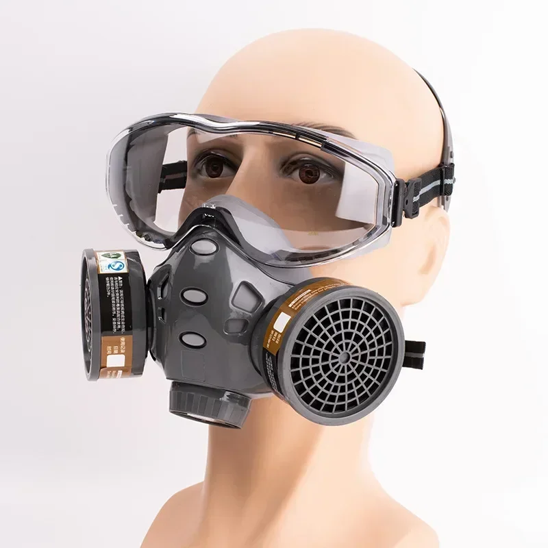 RespiratorFull Face Gas Mask With Safety Glasse Spray Paint Chemical Pesticide Decoration Formaldehyde With Filter