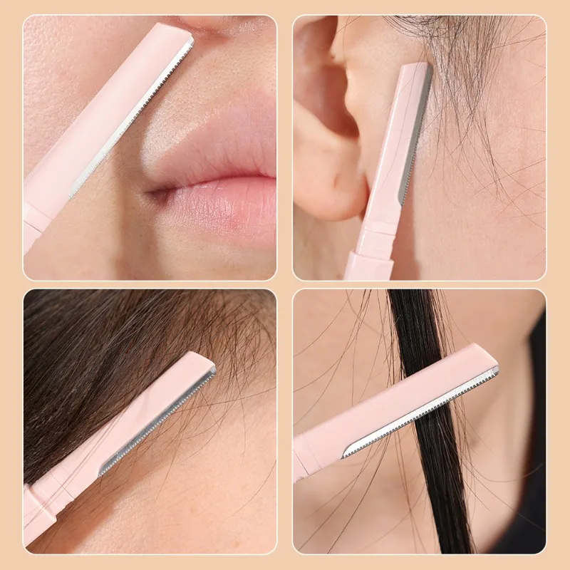 Safe Anti-scratch Eyebrow Trimmer Knife Face Hair Eyebrow Shaving Blade Portable Eye Brow Razor Beginner Beauty Makeup Tool Set 3