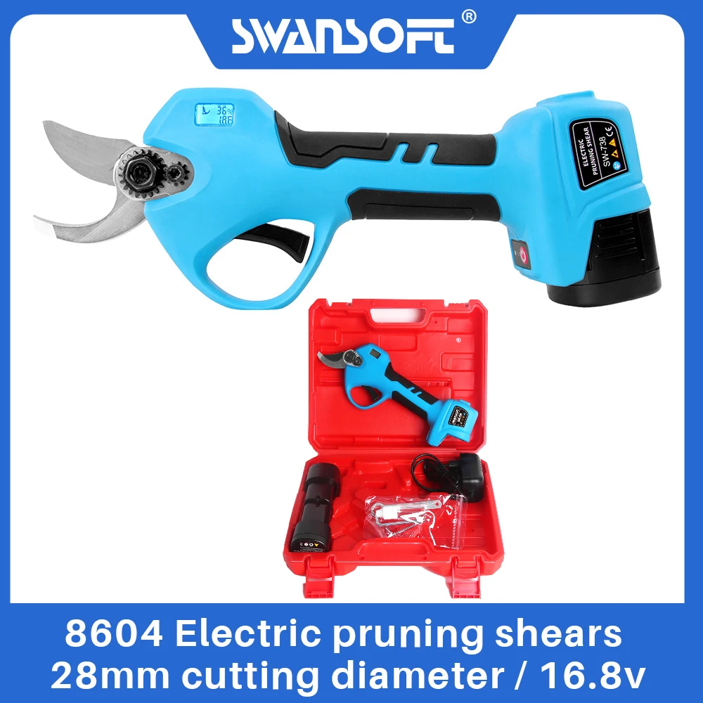 SW-738  Electric Pruning Shears Lithium-ion Pruning Shear Efficient Scissors LED Display Electric Tree Branches Garden Tools 2