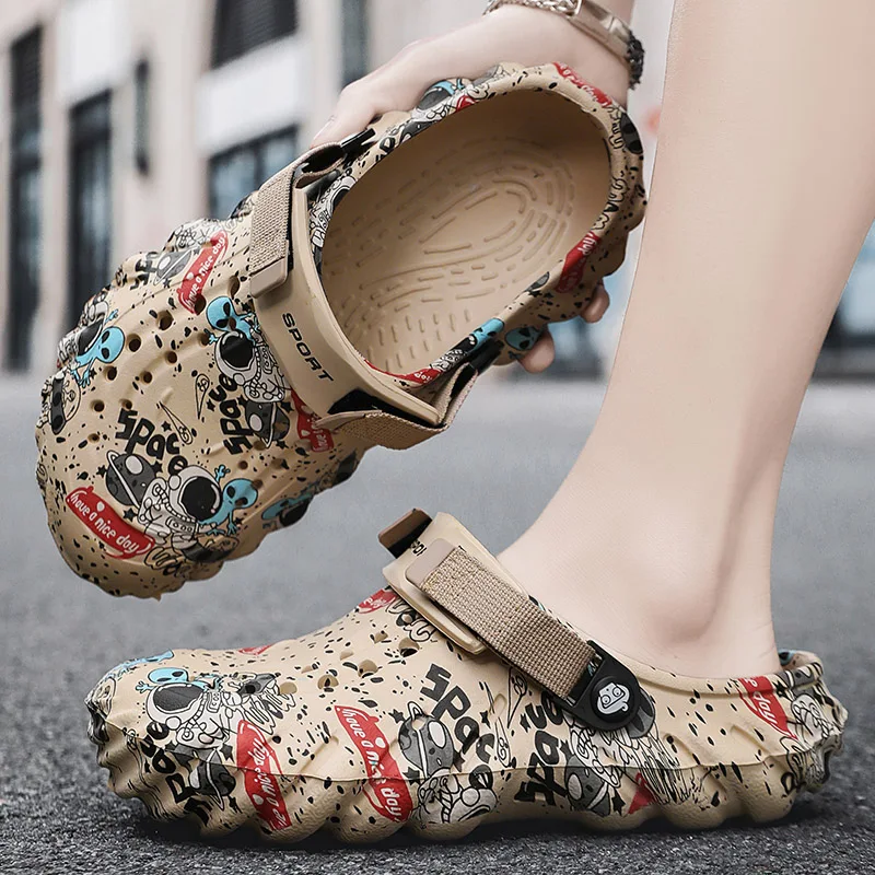 Men's breathable casual sandals summer soft-sole non-slip comfort outdoor beach shoes fashion youth dual-use sports slippers leather sandals sports shoes sports slippers summer sandals