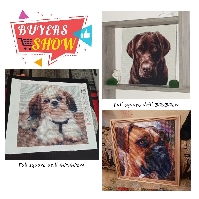 EverShine Diamond Painting Dog 5D DIY Full Square Diamond Embroidery Animals Rhinestone Picture Cross Stitch Kit Home Decor