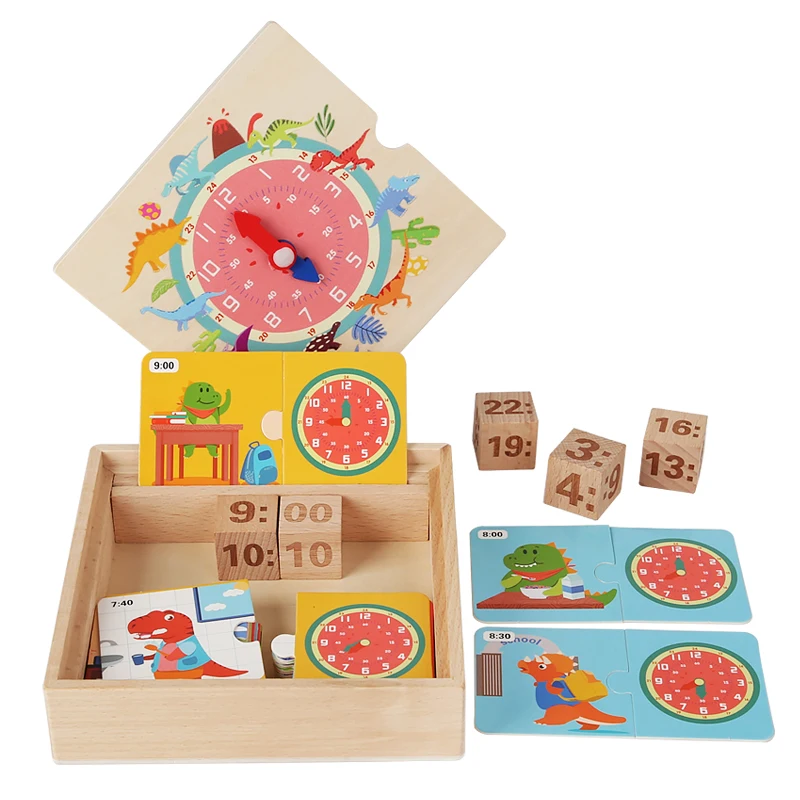 Wooden children's early education clock toys, time enlightenment, cognitive puzzles, educational toys, teaching aids 5