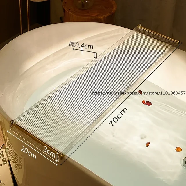 ชั้นวางของถาดอ่างอาบน้ำอะคริลิคหรูหราโต๊ะอาบน้ำแคดดี้ถาดห้องน้ำชั้นวางฝักบัวอุปกรณ์เสริม Baignoire 1