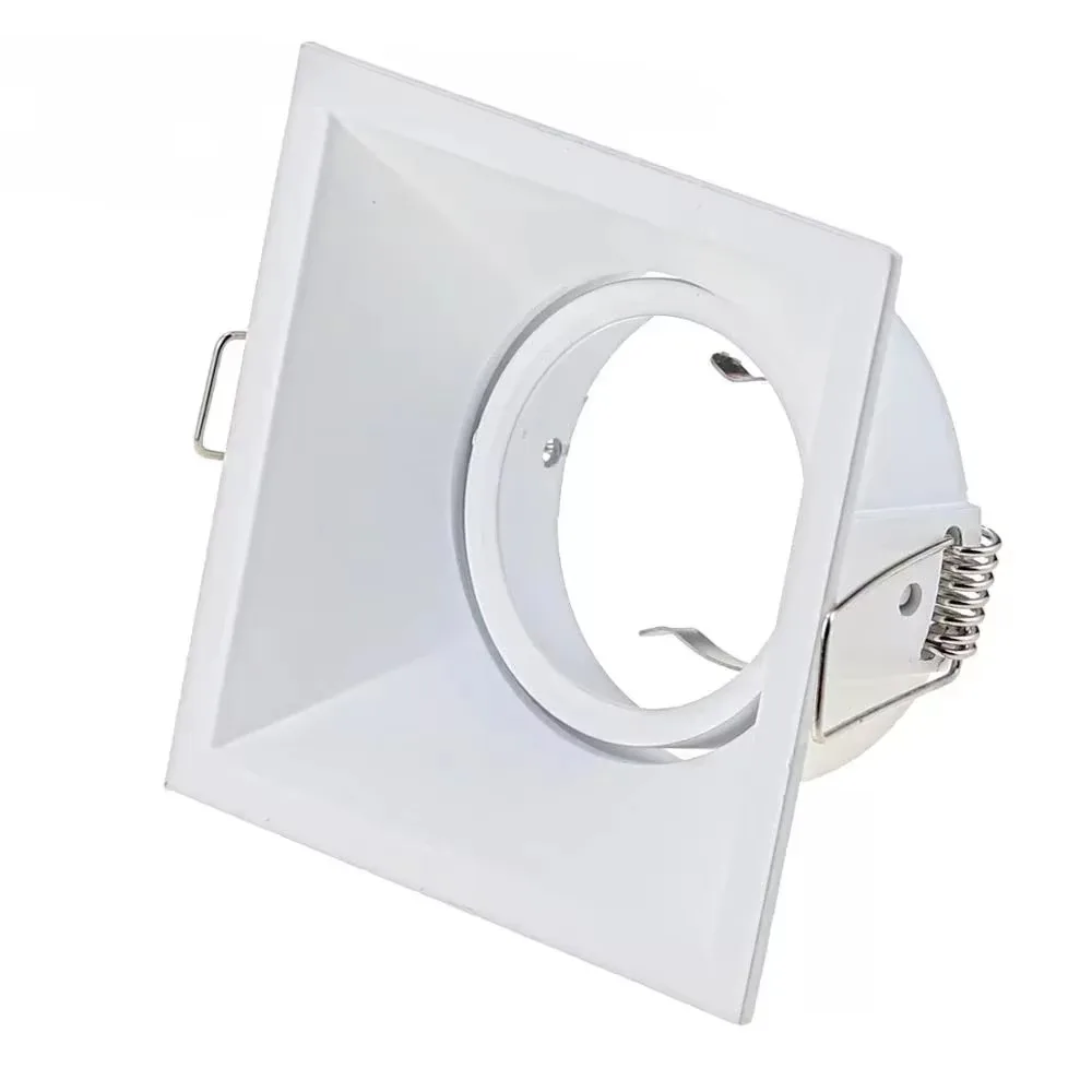 JOYINLED 2/10개 원형 사각형 조절식 다운라이트 하우징, GU10 LED 스포트라이트용 70mm 컷아웃 매립형 프레임, 화이트 블랙