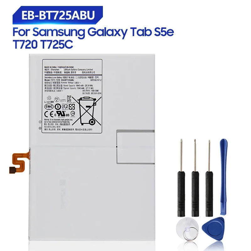 

Replacement Battery For Samsung Galaxy Tab S5e T725C T720 S6 Lite SM-P610 P615C Rechargeable Tablet Batetry EB-BT725ABU 7040mAh