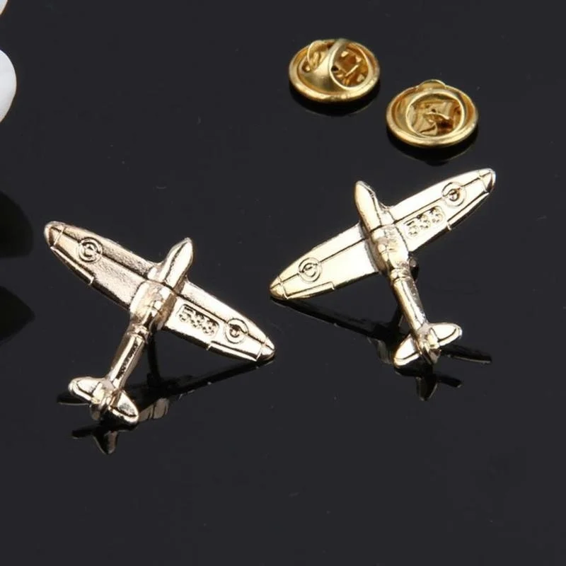 Two Aircraft Alloy Airplane Pins Children's Lovely Brooch Clothes Cowboy Bag Holiday Gifts Shoes Bags Badges Customized