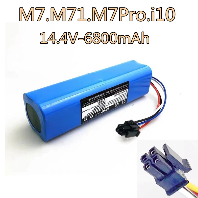 

14.4V. 6800mAh. High capacity battery Suitable for Midea sweeper M7. M71. M7Pro. Vacuum cleaner. i10. Long life lithium battery