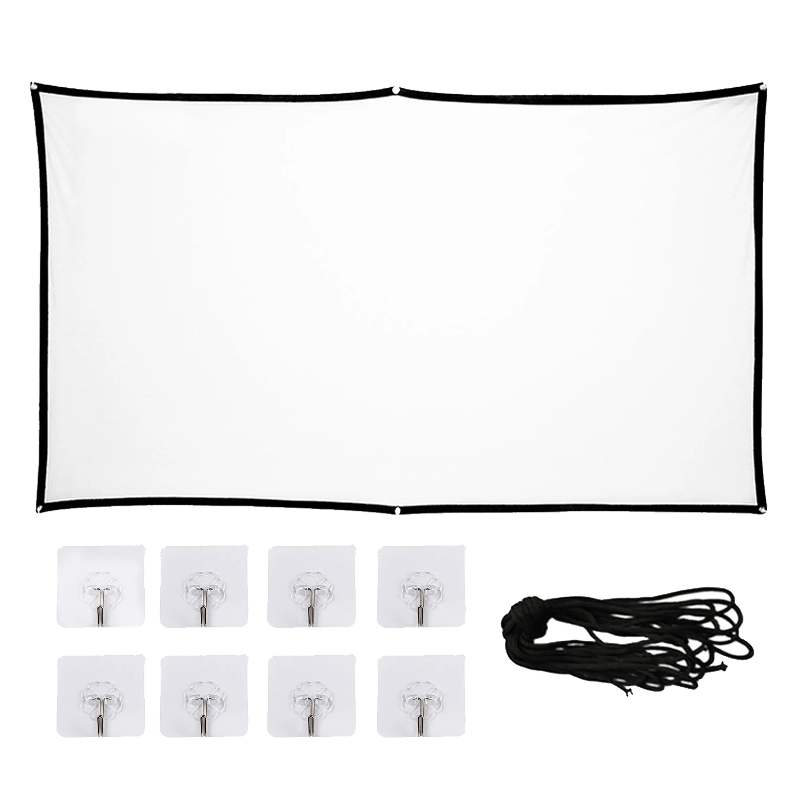 

100 дюймовый складной HD проектор для встреч и кинотеатров 16:9, легко складывается, защита от морщин, для улицы, для помещений, для заднего двора, портативный домашний кинотеатр, экран