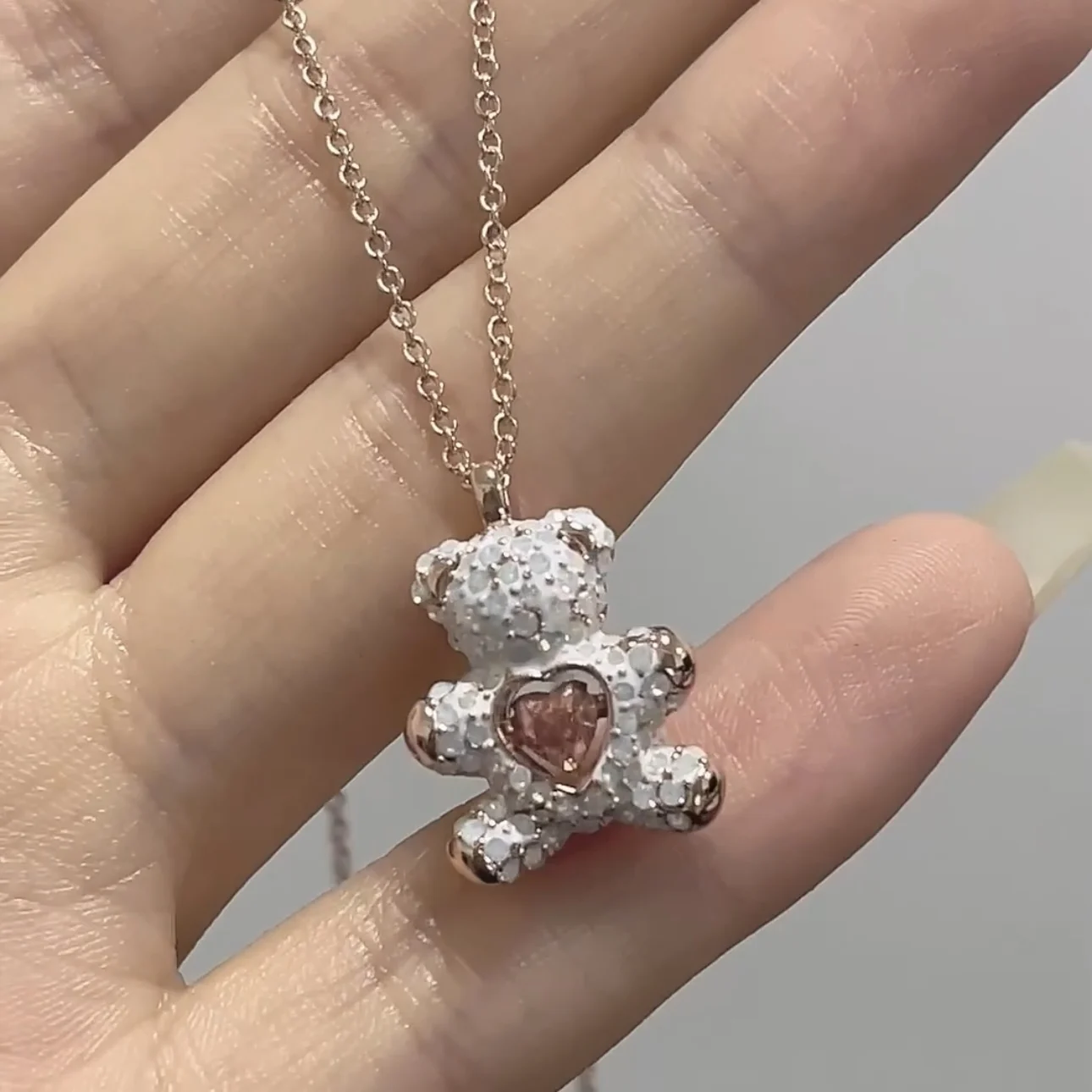 Swarovskies Original Classic Bear Suit Set In Argento Sterling Gioielli Con Ciondoli Di Personalità Ragazza Romantica Carina
