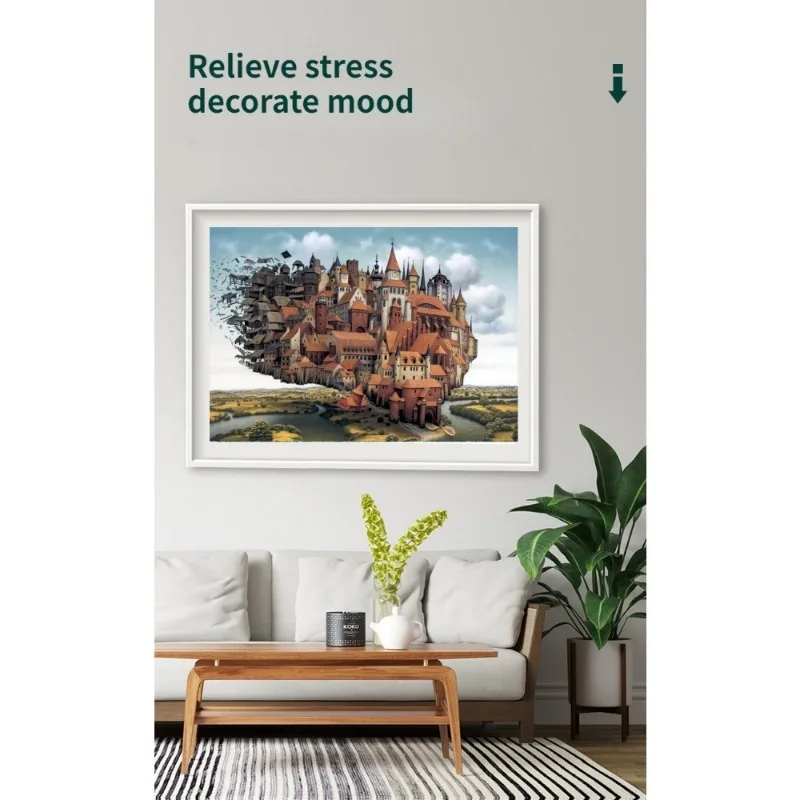 Jigsaw Puzzle 2000pcs Paper City of Sky High Difficulty Landscape Painting Creative Stress Relieving