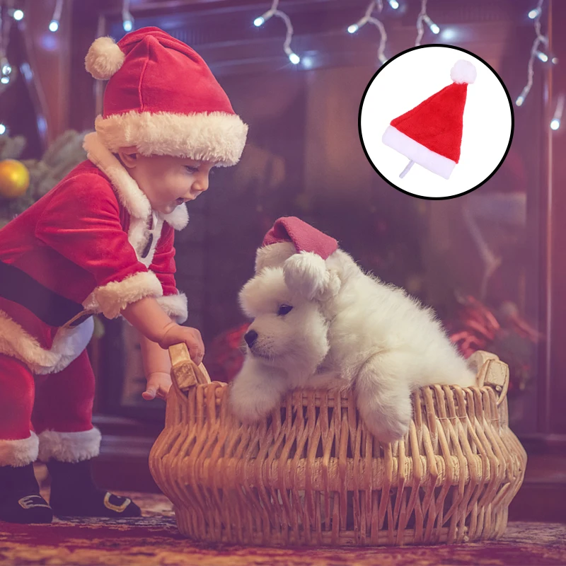 Pet Christmas Hat Dog Cat Santa Claus Caps Headwear Xmas New Year