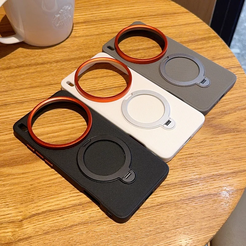 Magnetic Rotating Stand Holder PU Leather Phone Case - Pure Color Design