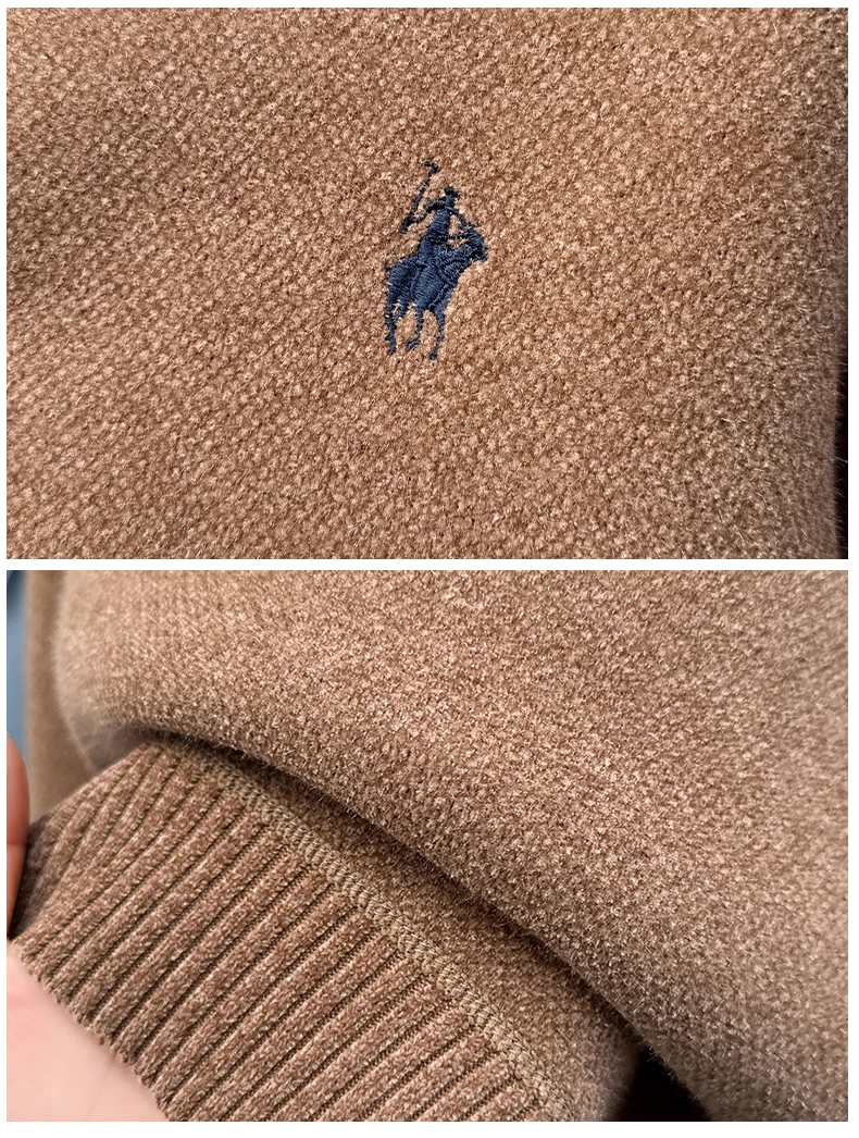 Hochwertiger Samt-Pullover mit Stehkragen und Reißverschluss für Herren Wintertrend Designer-Luxusmarke Paul-Stickerei warmer Strickpullover – Detail 31