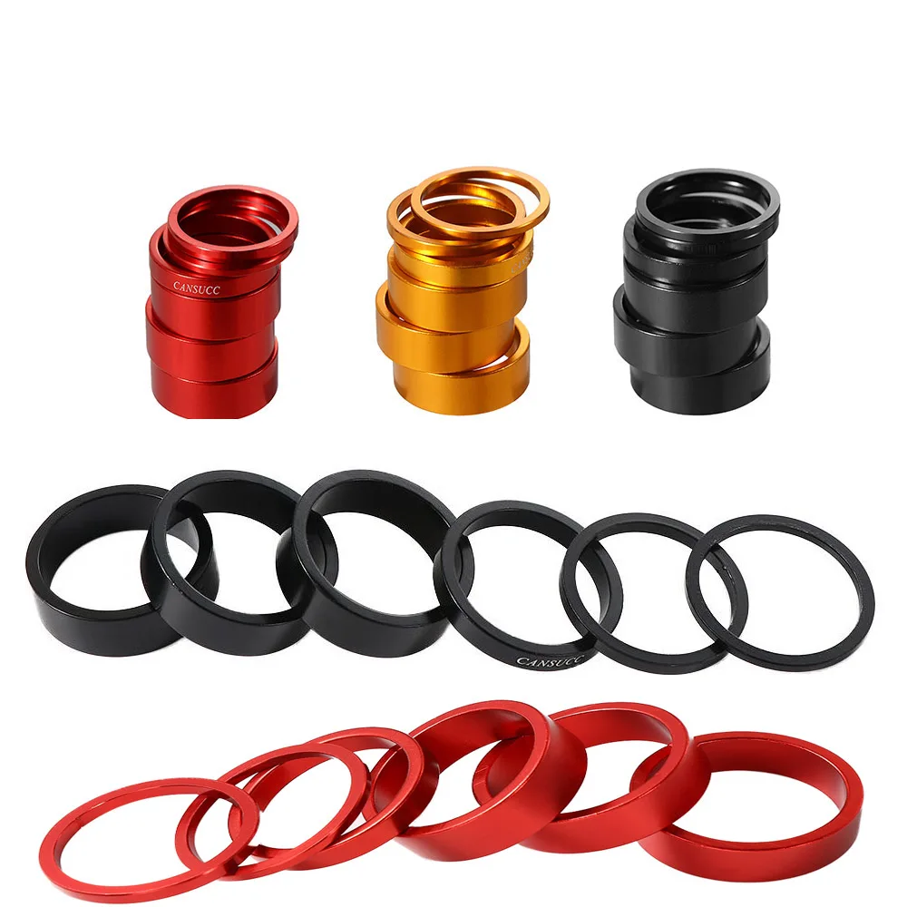 

6 Pcs Ring Gasket Headset Stem Spacer Aluminum Alloy Stem Spacers Handlebar Spacers Bike Headset Washer Front Fork Washer