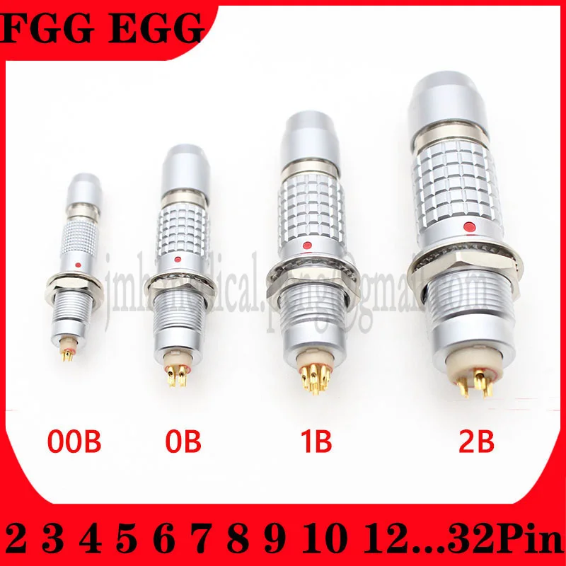 1 Set FGG EGG 00B 0B 1B 2B Aviation Metal Push Pull Self-locking Connectors Male Plug Female Sockets 2 3 4 5 6 7 8 9 10 12 14Pin