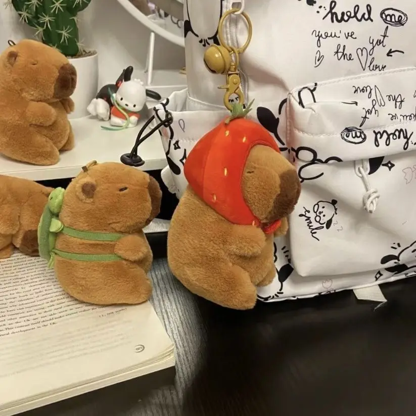 Capybara 거북이 배낭 봉제 장난감 펜던트 가방 액세서리, 키체인 펜던트 가방, 자동차 펜던트, 어린이 선물