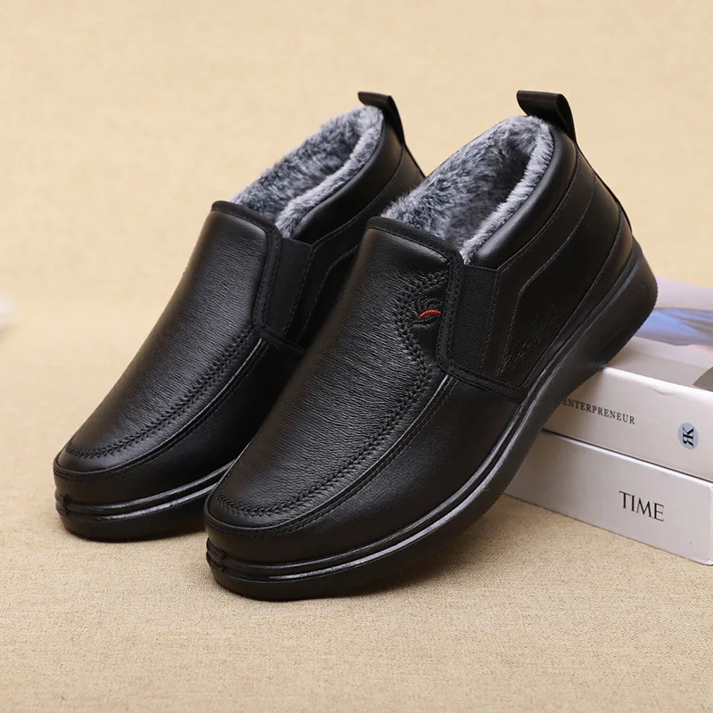 Men Plush Sneaker Shoes Winter 2024 New Cotton Shoes for Men Warm Plush Snow Boots Shoes Sports Daily Casual Shoes Black