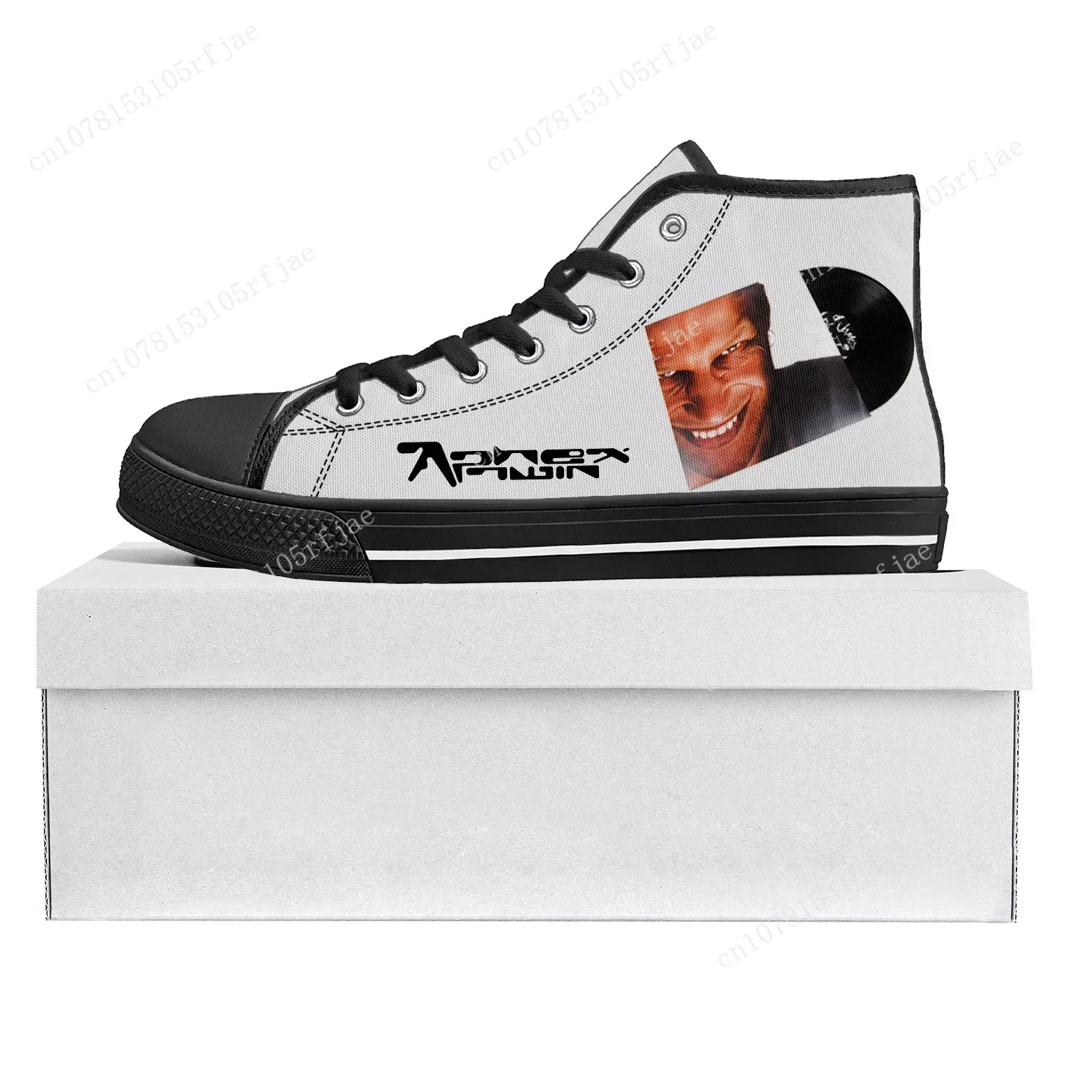 Aphex Twin Electronic Music DJ Mixer High Top High Quality Sneakers Mens Womens Teenager Canvas Sneaker Couple Shoe Custom Shoe