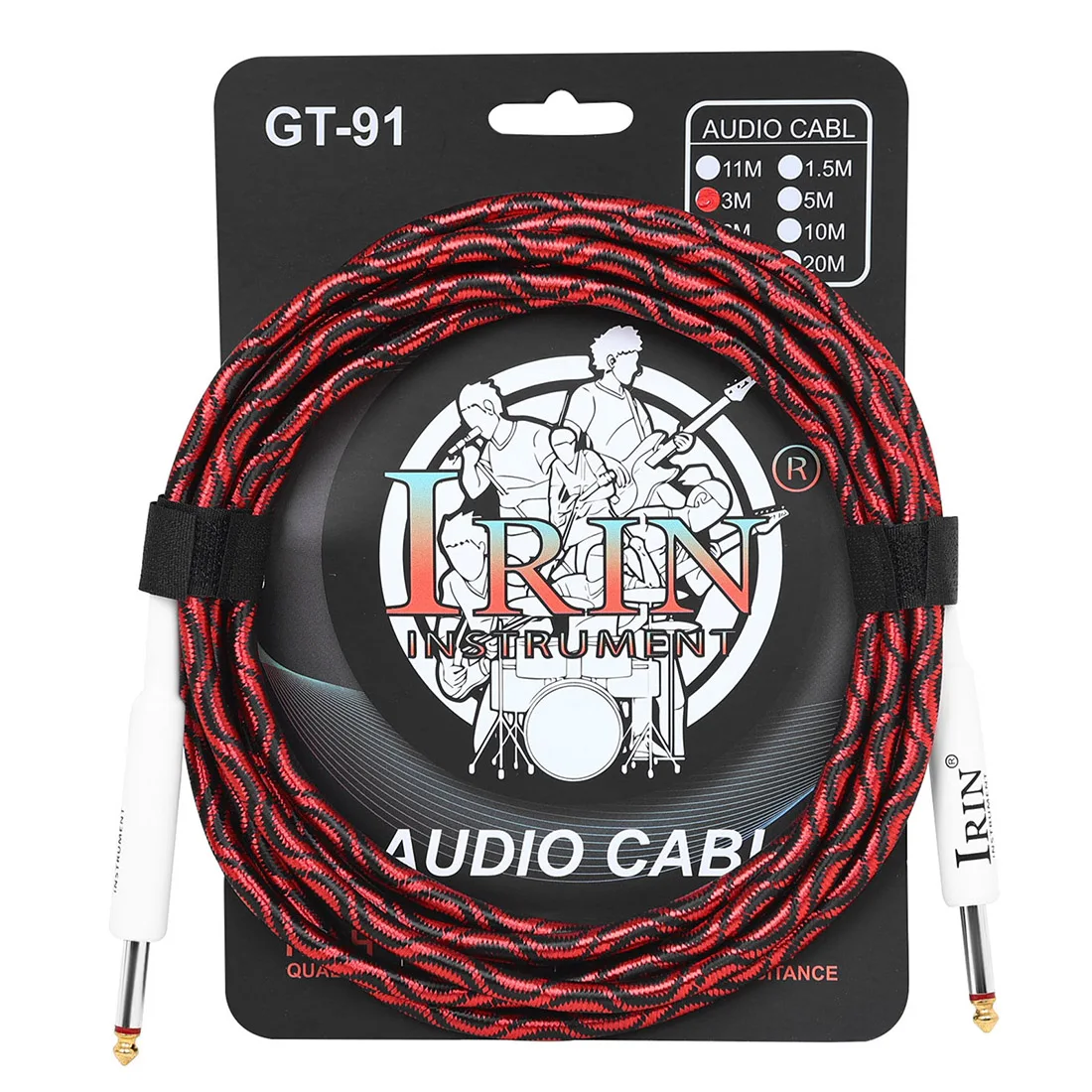 IRIN Braided Noise Reduction Guitar Cable with Double Straight Head Connector