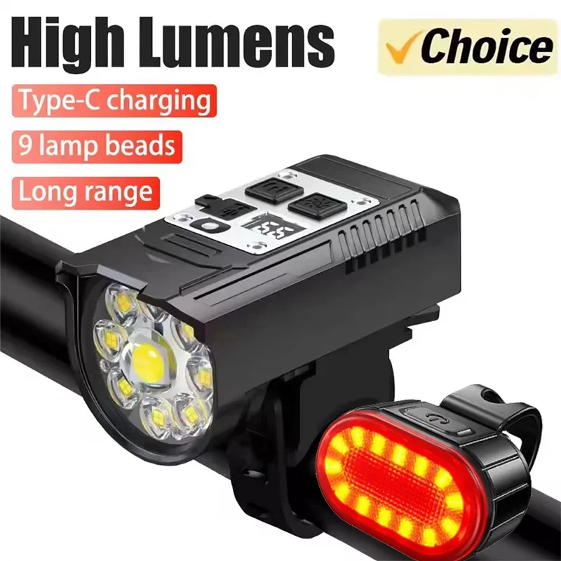 ตัวเลือกสินค้า ไฟหน้าจักรยาน LED สว่าง 1000LM ชาร์จ USB พร้อมเซ็นเซอร์อัจฉริยะ