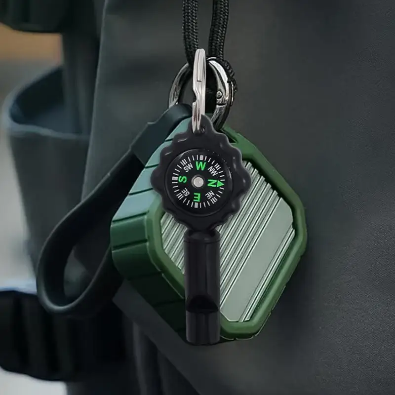 Outdoor Survival Whistle Outdoor Camping Products Compass 2 In1 Compass Integrated Clear & Loud Sound For Hiking Camping