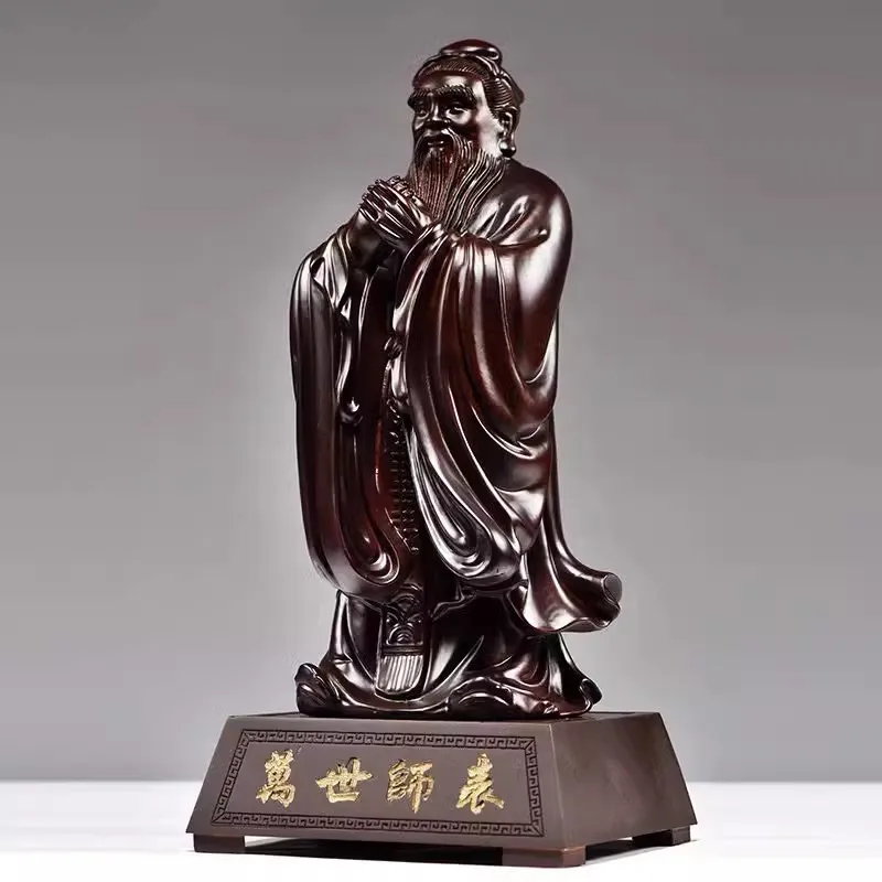 Wooden carvings of Confucius ornaments, statues, solid wood models, eternal teachers, Confucius saints, rosewood crafts