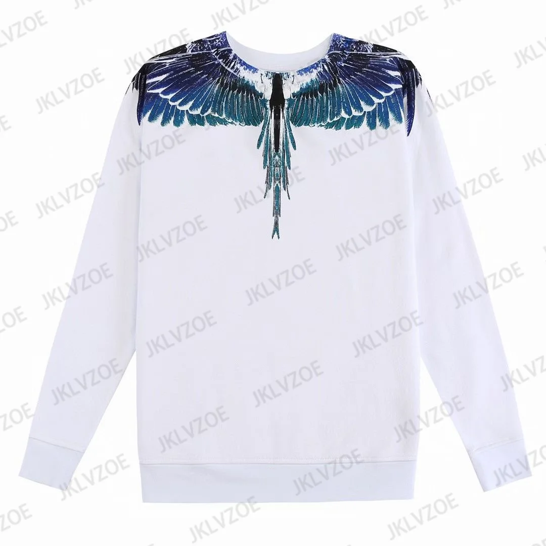 Fashionable Wing 3d Print Round Neck Sweatshirt For Men Women Casual Sport Loose Fitting Couple Long Sleeved Dustproof Clothing