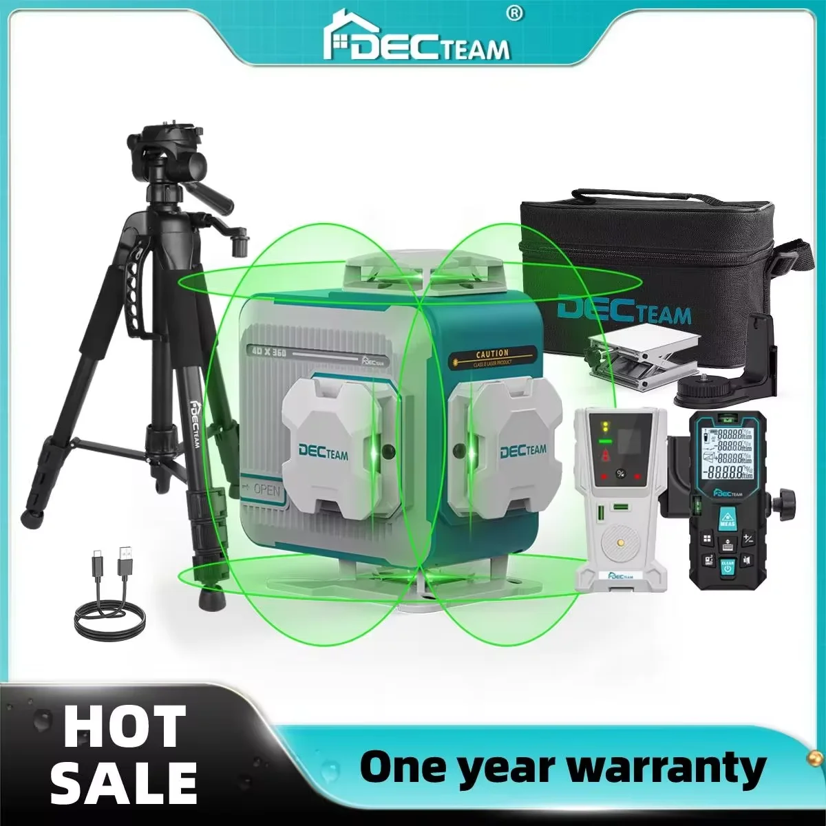 4D 16 Lines Self-leveling Laser Level 130ft DECTEAM 4 x 360