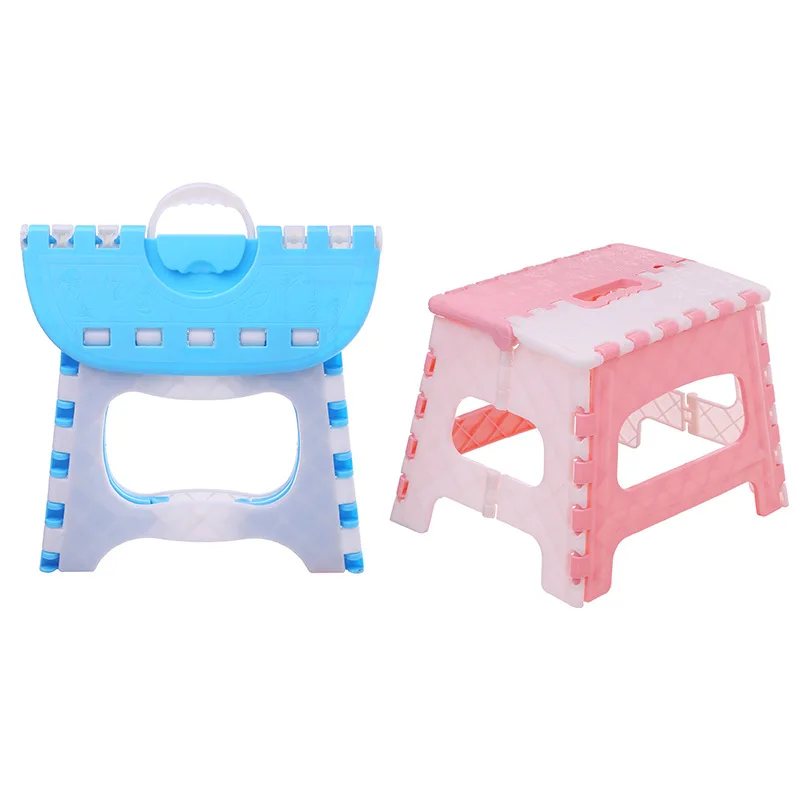 Plastic Folding Step Stool with Handle Portable Collapsible Small Foot Stool Bathroom Stepping Folding Step Stools for Kid