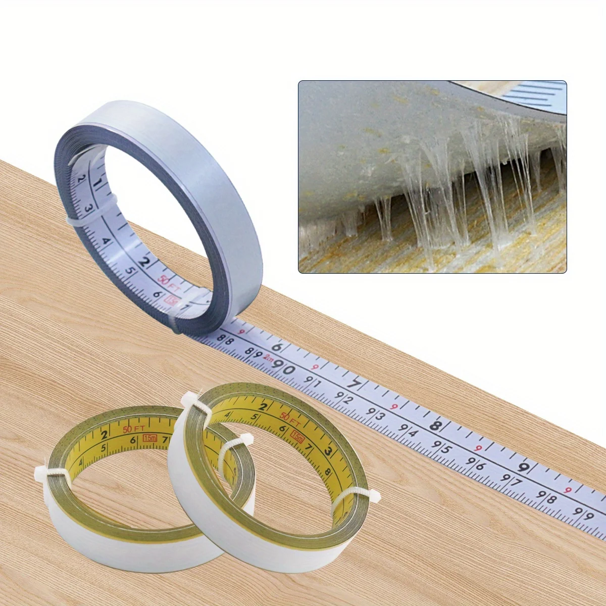 Self-Adhesive Dual Scale Steel Measuring Tape