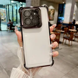 Luxury Plating Armor Transparent Phone Case with Silicone TPU Bumper for Redmi K60Pro (Black)