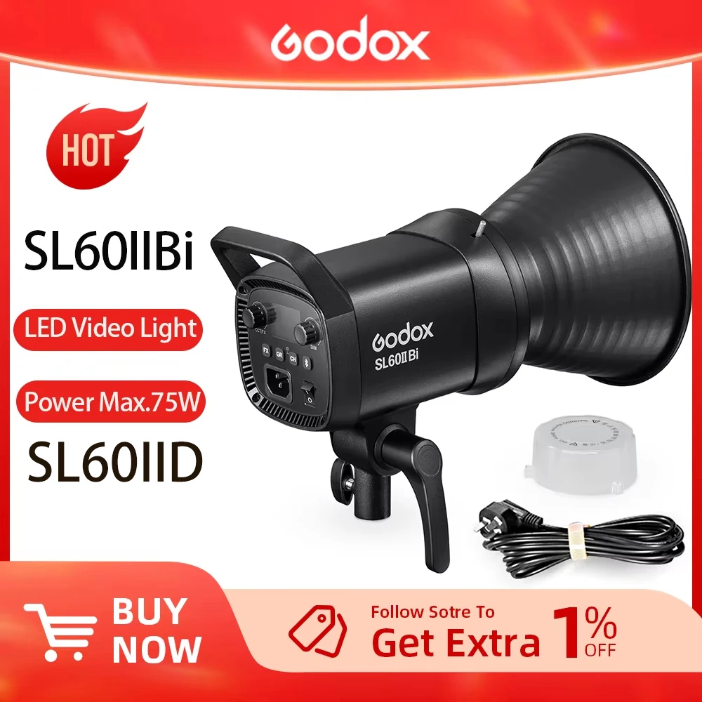 Buy Godox SL60IIBi SL60II-Bi LED Video Lights,2800K-6500K,CRI96 TLCI97 ,Builtin 11 FX Effects - View #7