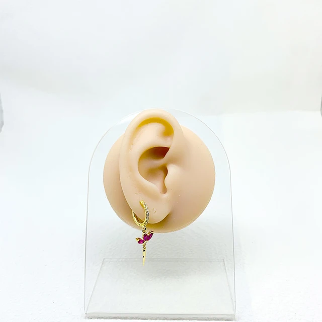 ZHUKOU gold color Flower drop earrings Korean temperament Long dangle Earrings for women small hoop earrings wholesale VE891 2