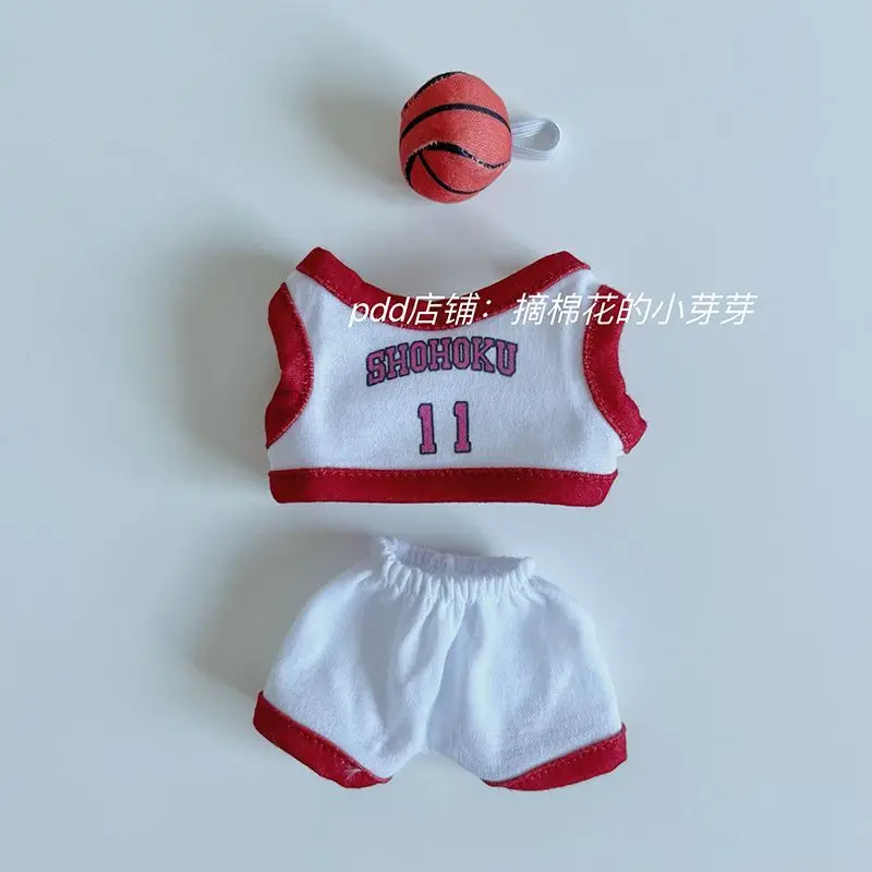 1 Set 20cm Doll Clothes Sports T-shirt Mini Shorts Suit with Basketball For Idol Dolls Outfit Toys Accessories 6