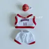 1 Set 20cm Doll Clothes Sports T-shirt Mini Shorts Suit with Basketball For Idol Dolls Outfit Toys Accessories 6