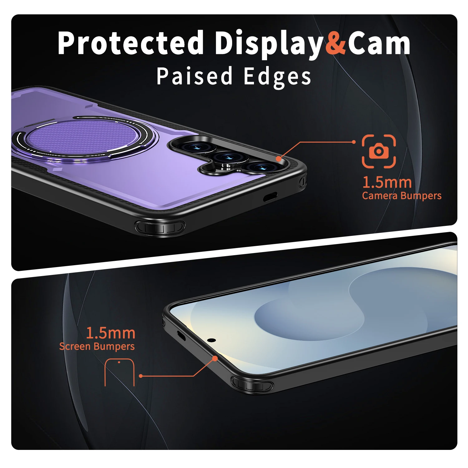 360° Rotating Magnetic TPU Phone Case with Shockproof Kickstand and Slim Design
