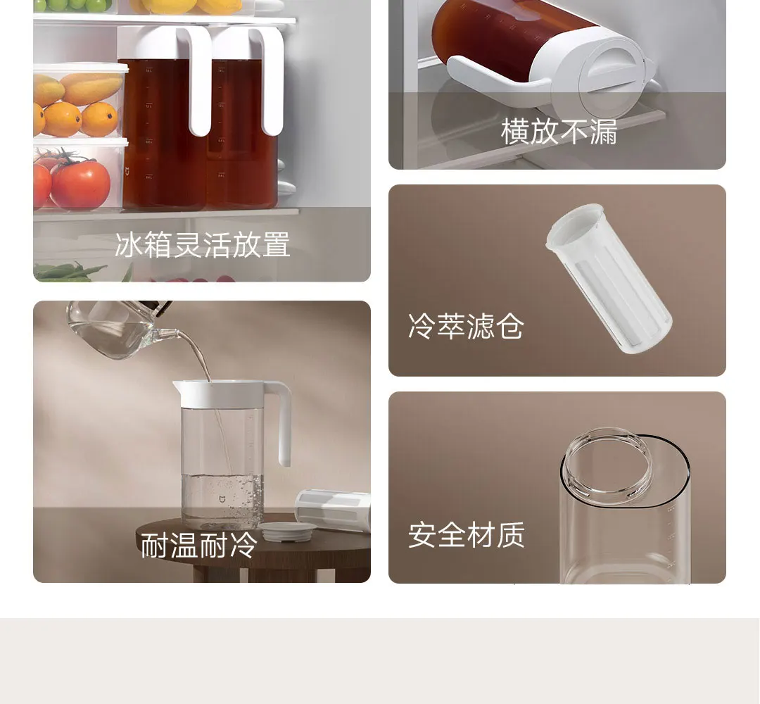 Description Picture 4 of itemIconic Brand Mijia Large Capacity Cold Water Kettle Iced Beverage Dispenser Refrigerator Cold Juice Drink High Quality Storage Tank