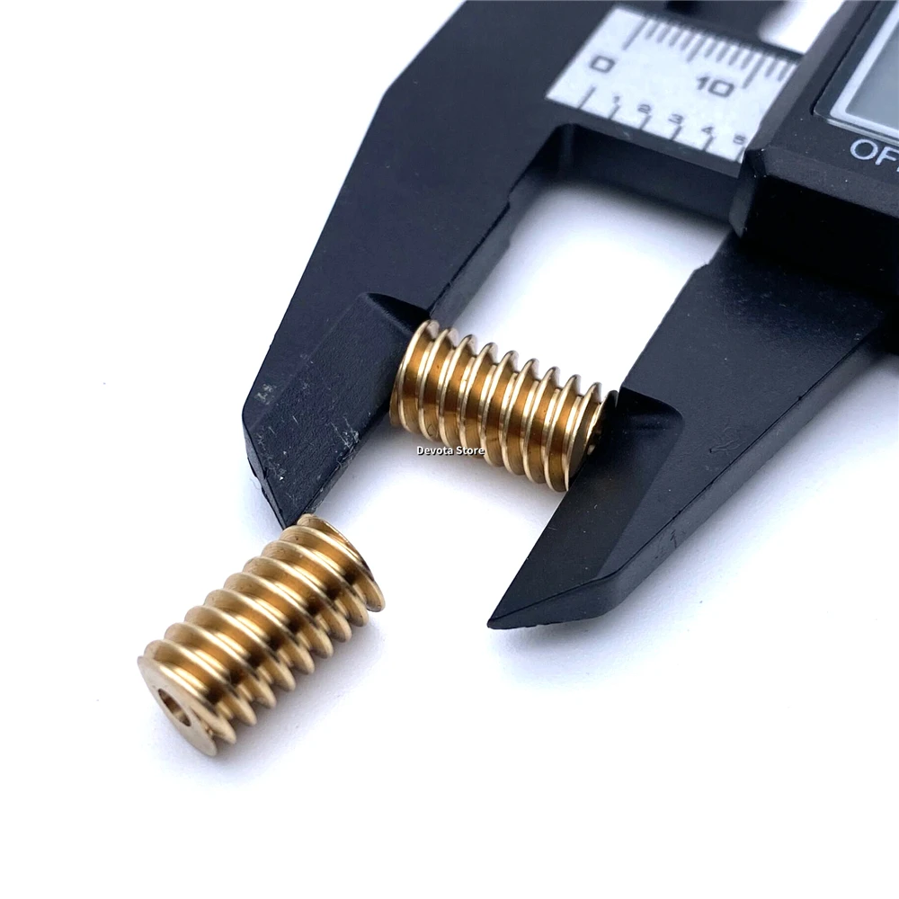 0.5M Motor Reduction Copper Worm 2.97mm 3MM Metal Spiral Gear 14mm Length