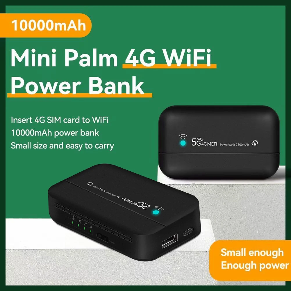 

4G Modem Wireless Router Power Bank 10000mAh Wifi PW100 Mobile Power Bank Pocket 4G Wifi Hotspot Modem Router for Business Offic