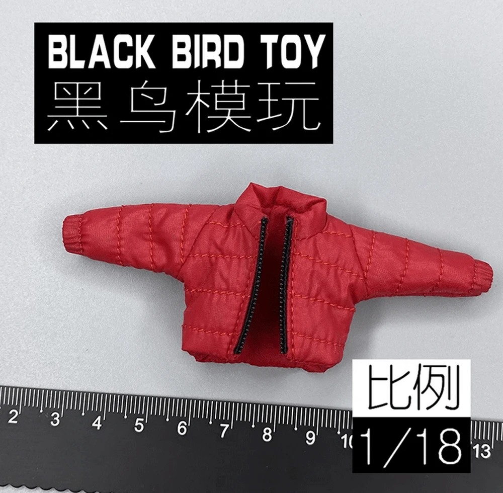 

Soldier 1/18 ratio red down jacket top model play for 3.75" Male