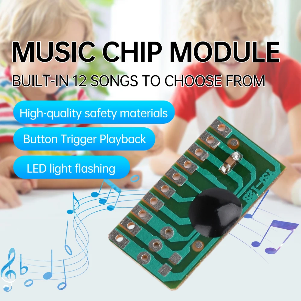 10PCS 12 Children's Songs Music Module 12 English Music with LED Scintillation Module