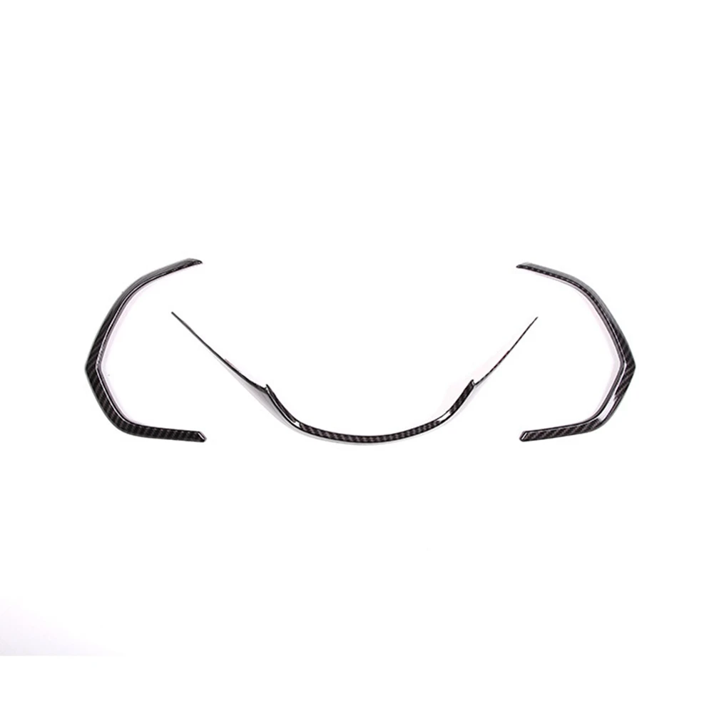 3Pcs Car Carbon Fiber Interior Dashboard Meter Display Frame Cover Trim Per Chevrolet Corvette C7 2014-2019 Lhd