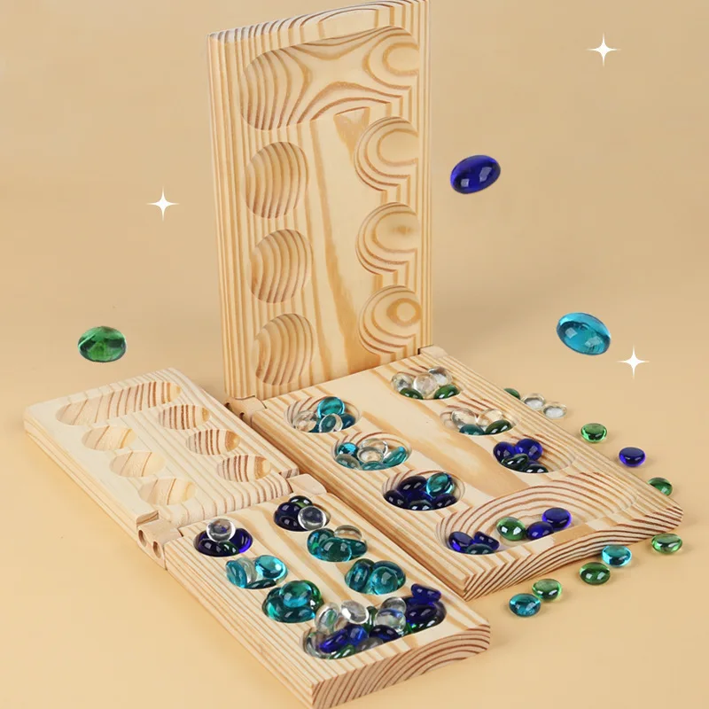 Board Game Table Games Mancala Board Game Wooden Board for Adults & Kids