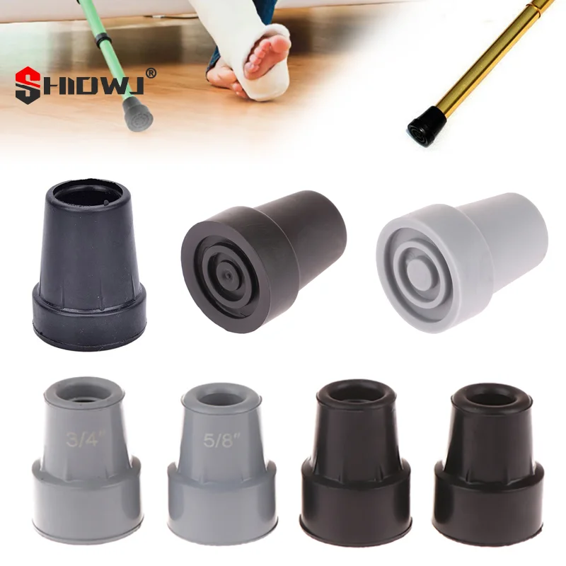 19mm 미끄럼 방지 고무 지팡이 팁 패드 내구성 TPR 미끄럼 방지 헤비 듀티 지팡이 교체용 워킹 스틱 지팡이 끝