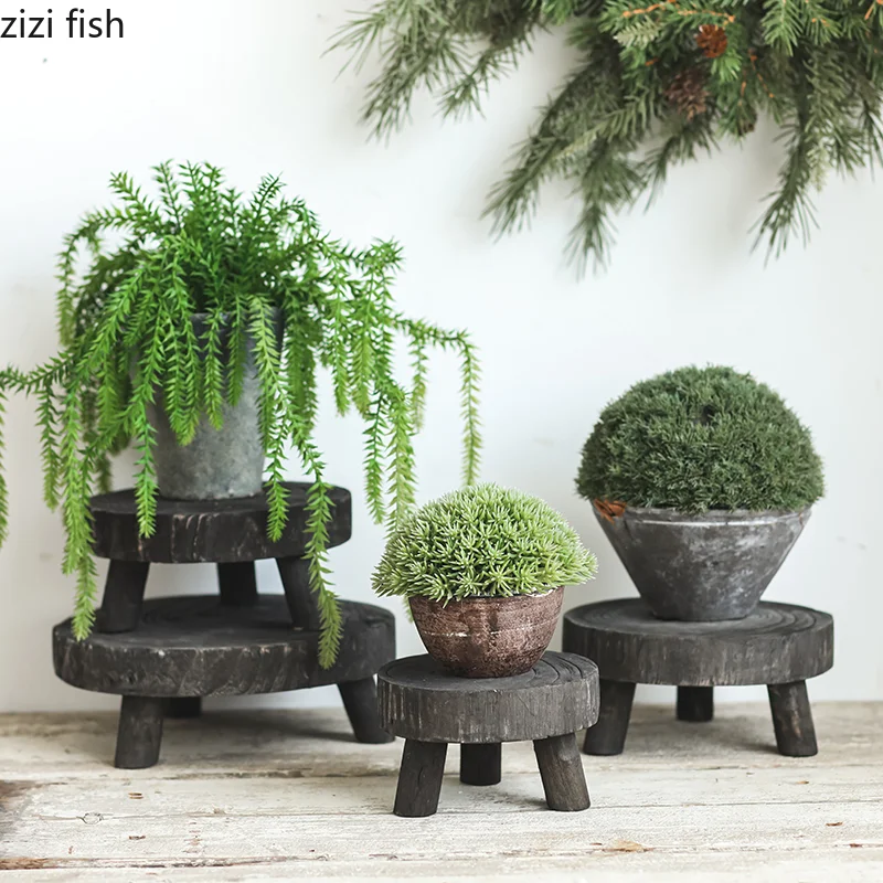 Tripod Wooden Pallet Storage Tray Tea Tray Cake Plate Dessert Plate Refreshment Tray Display Stand Photo Props Decorative Trays 4