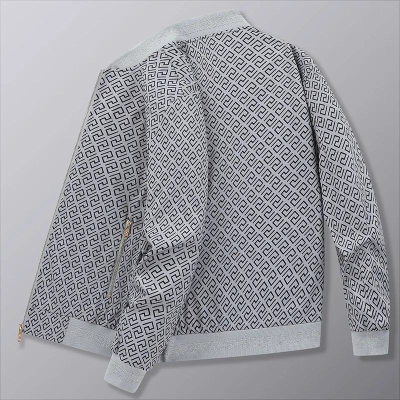 

New Men Luxury Jacket With Zipper Fashion Design Rib Sleeve Baseball Collar 100% Polyester Thin Thick Available Hombre Chaqueta