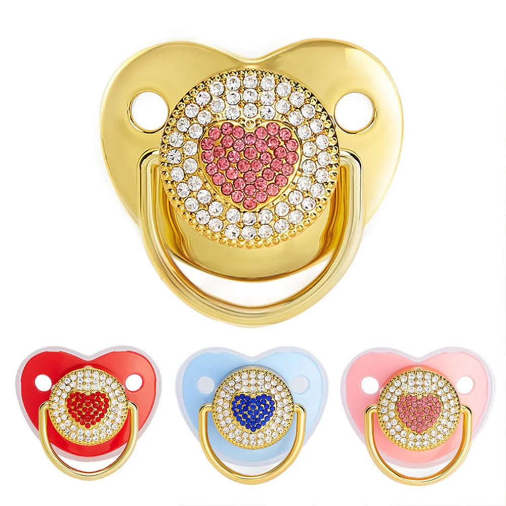 Diamond baby liquid silicone pacifier 0-3 years old baby cute soother anti-buck teeth Bisphenol-free newborn gift