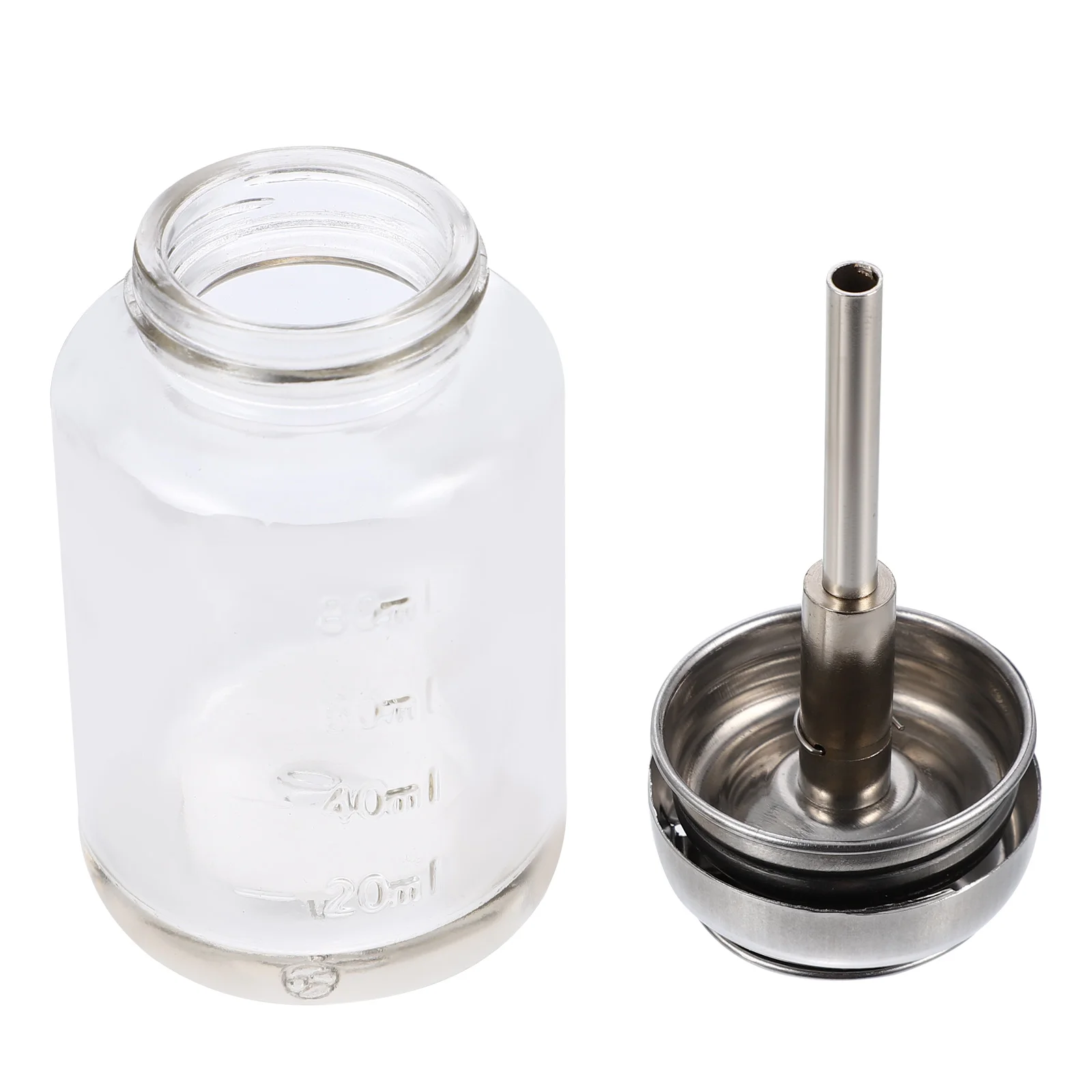 

Empty Clear Glass Pump Dispenser Bottle Alcohol Nail Polish Remover Bottle
